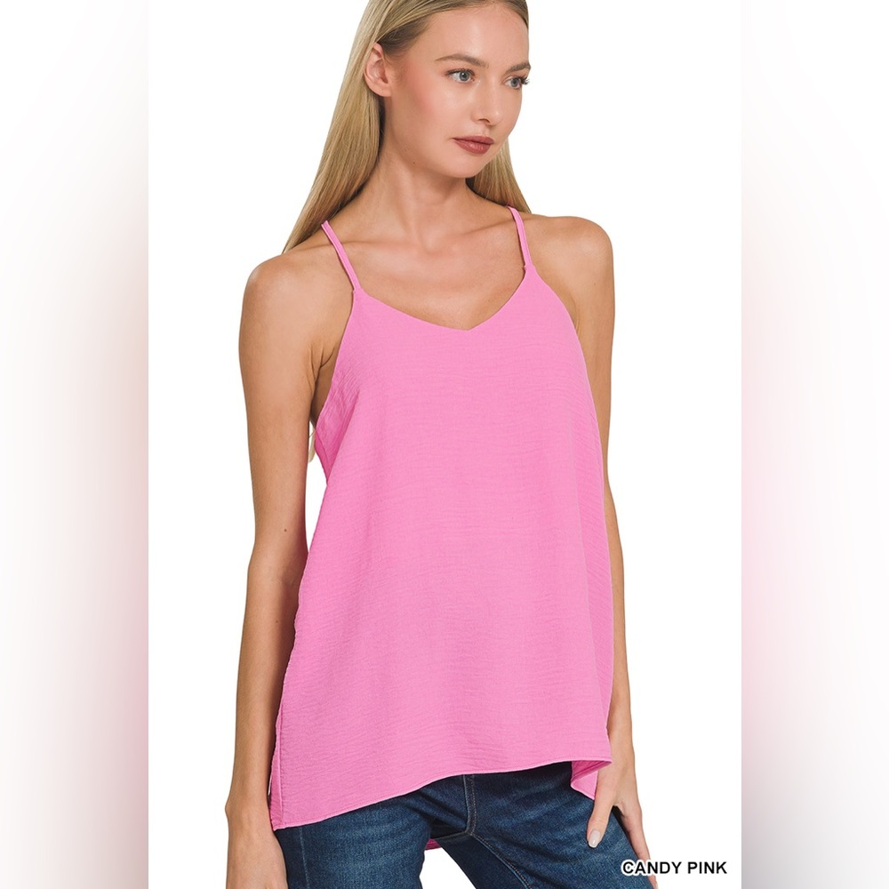 Zenana ADJUSTABLE STRAP V-NECK CAMI TOP